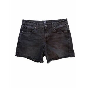 GAP Black Frayed Hem Jean Shorts. Size 28